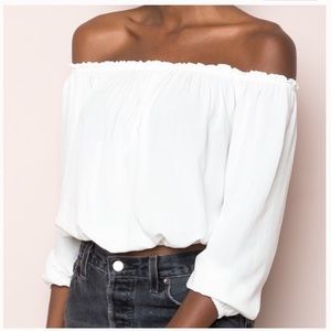 Brandy Melville white off the shoulder top